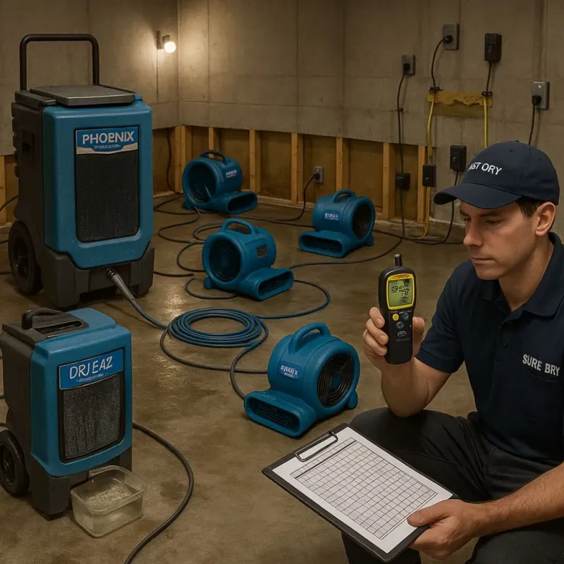 Structural Drying and Dehumidification process in Coweta, OK